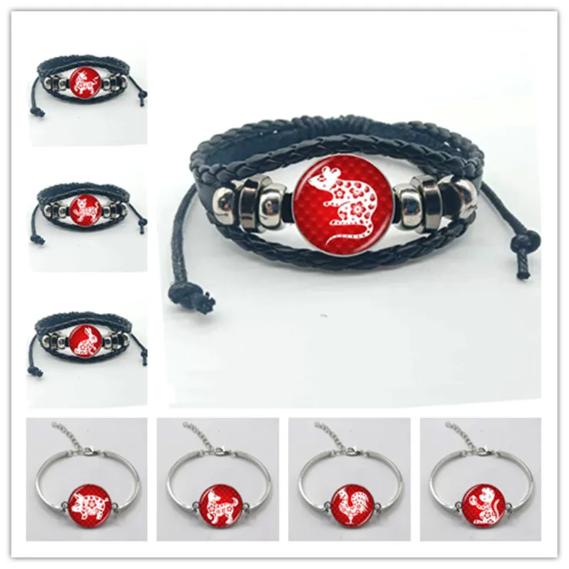 Новый модный браслет со знаком зодиака год крысы быка тигра кролика дракона