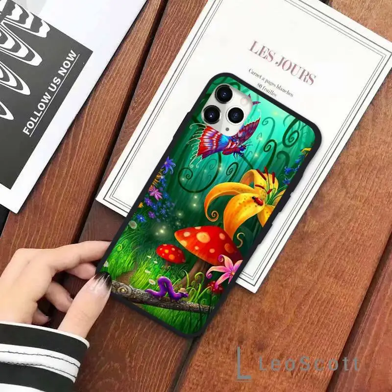 

Mushroom Psychedelic Art Phone Case for iPhone 11 12 pro XS MAX 8 7 6 6S Plus X 5S SE 2020 XR Soft silicone