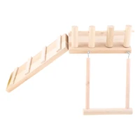 bird perches cage swing toys wooden hamster play gyms stand with climbing ladder