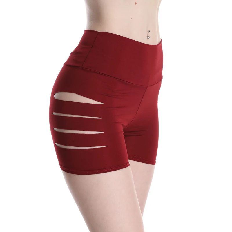 

Women Casual Slim Shorts Summer Shorts Workout Waistband Skinny Solid Short Shredded Biker Shorts