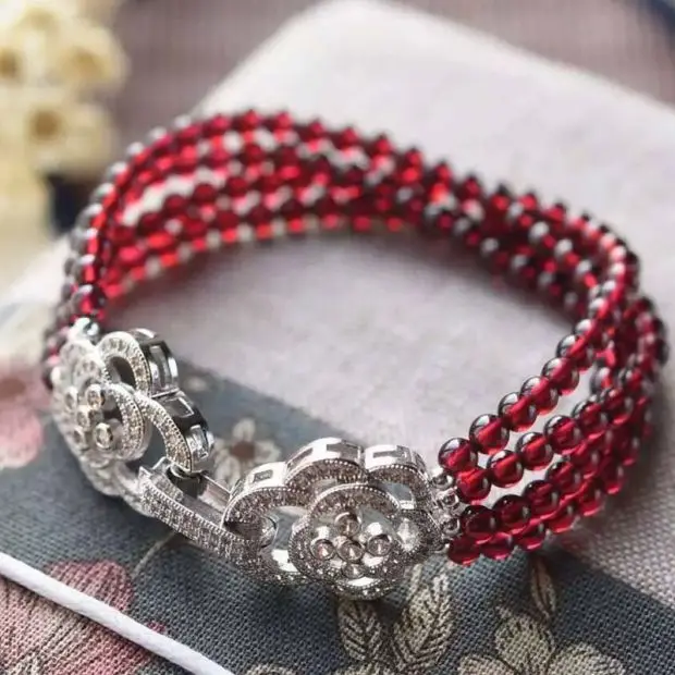 Бесплатная доставка ювелирные изделия 4row натуральный 4 мм круглый розового