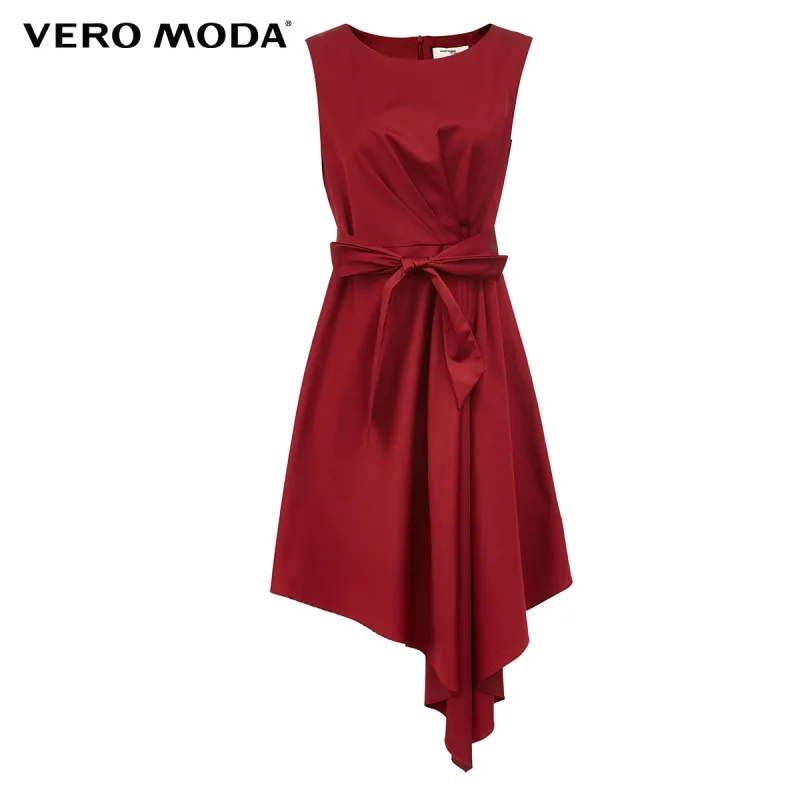 

Vero Moda Women Vintage 3D Pleat Asymmetrical Hem Sleeveless Party Dress | 32017A504
