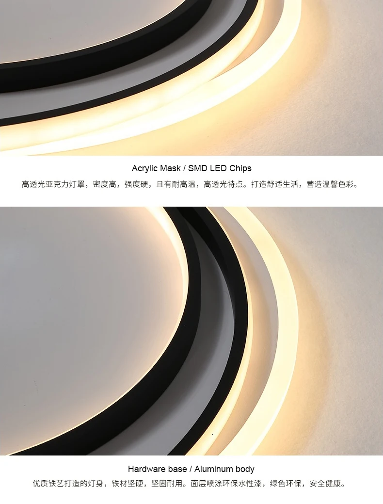 LICAN Lustre Потолочная люстра для гостиной, спальни, круглый светодиодный светильник для дома, спальни