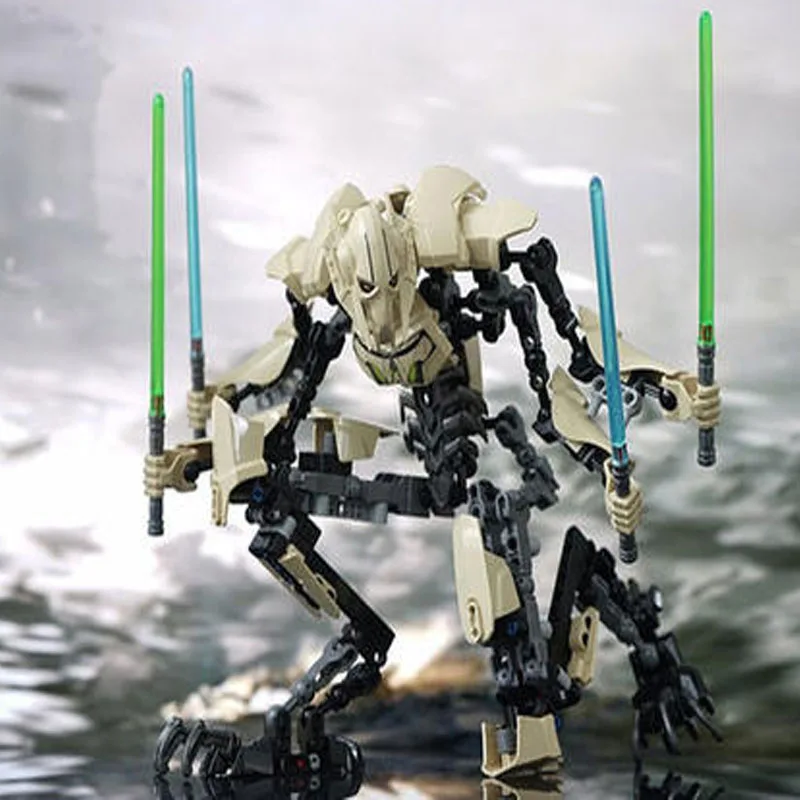 

The Imperial General Robot Grievous With Lightsabers Battle Droids Model Buildable Action Figures Construction Toys For Children