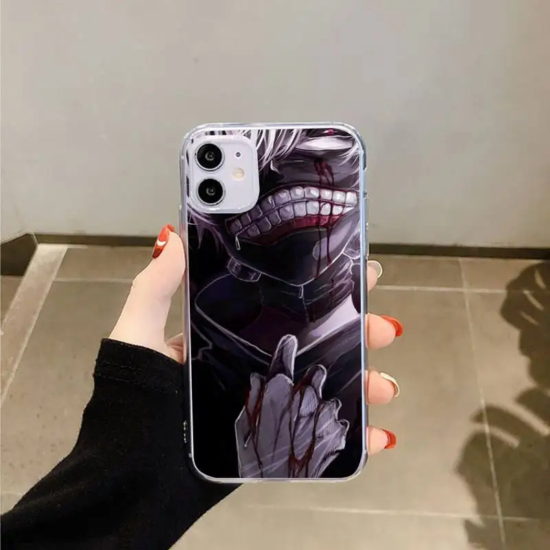 

Tokyo Ghoul Anime Kaneki Ken Phone Case Transparent for iPhone 6 7 8 11 12 s mini pro X XS XR MAX Plus