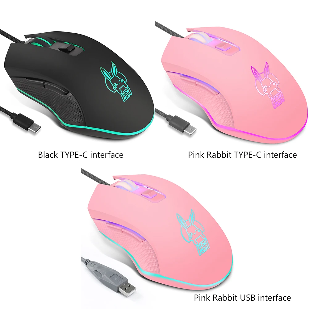 

ALLOYSEED 2400DPI LED Dimmable Wired Mouse Cute Mice for Computer Gamer PC Laptop Desktop 6 Buttons Ergonomic Silent Gaming Mice