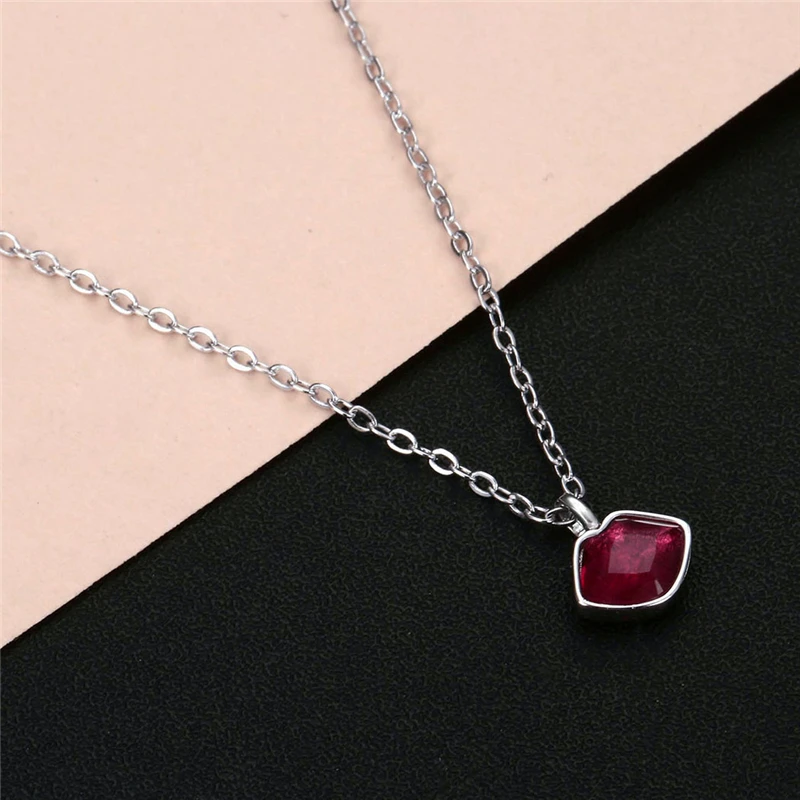 QIMING крошечное розовое золото сексуальное красное ожерелье с губами для женщин