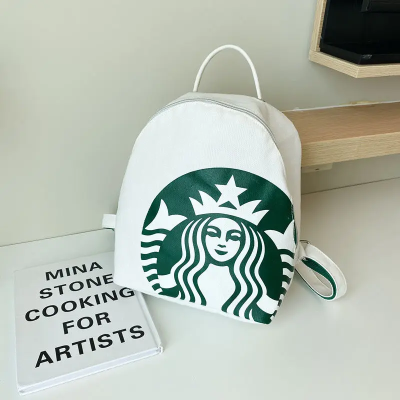 

Canvas Small Backpack Women 2021 New Fashion All-match Printing Backpack Girl Western Style Leisure Travel School Shopping Bag