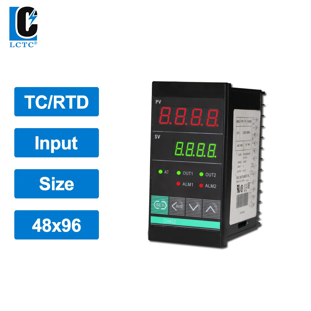 

TC/RTD input CH402 48x96mm SSR/Relay/4-20mA/0-10V output RKC Industrial intelligent PID temperature controller