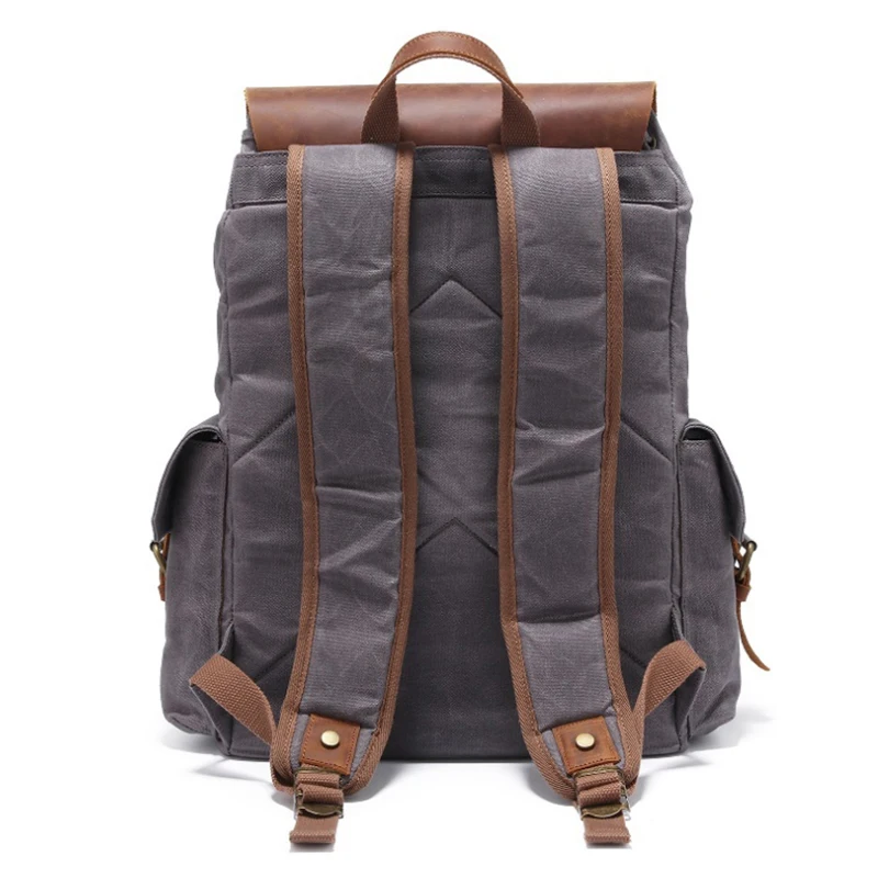 Luufan холст высокого качества кожаный мужской рюкзак для ноутбука 17 дюймов мужчин
