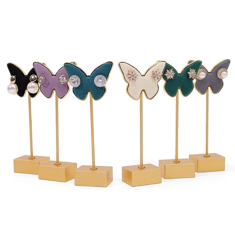 

Metal Butterfly Earrings Stand Holder Shelf Jewelry Display Rack Bracket Earring Organizer for Woman Girl Gifts Photography
