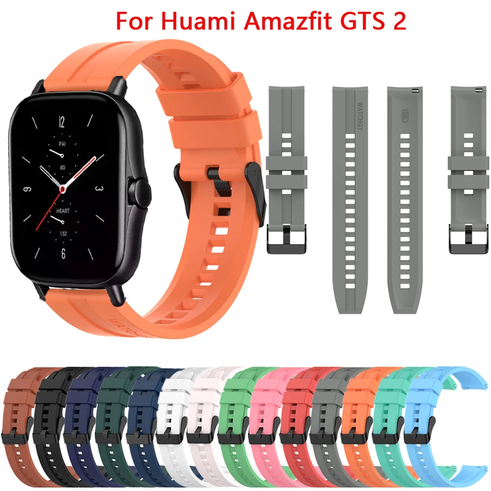 

Ремешок силиконовый для смарт-часов Huami Amazfit GTS 2 2e, сменный силиконовый браслет для часов Amazfit Bip U S Correa, 20 мм