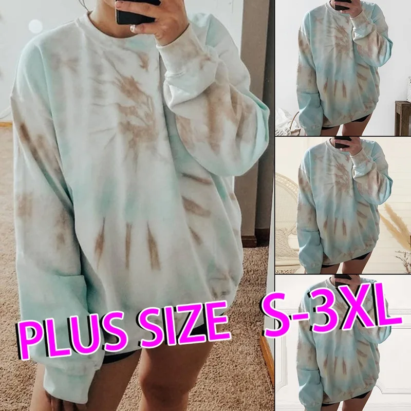 

Женский свитшот в стиле ретро, с принтом в виде краски, с круглым вырезом