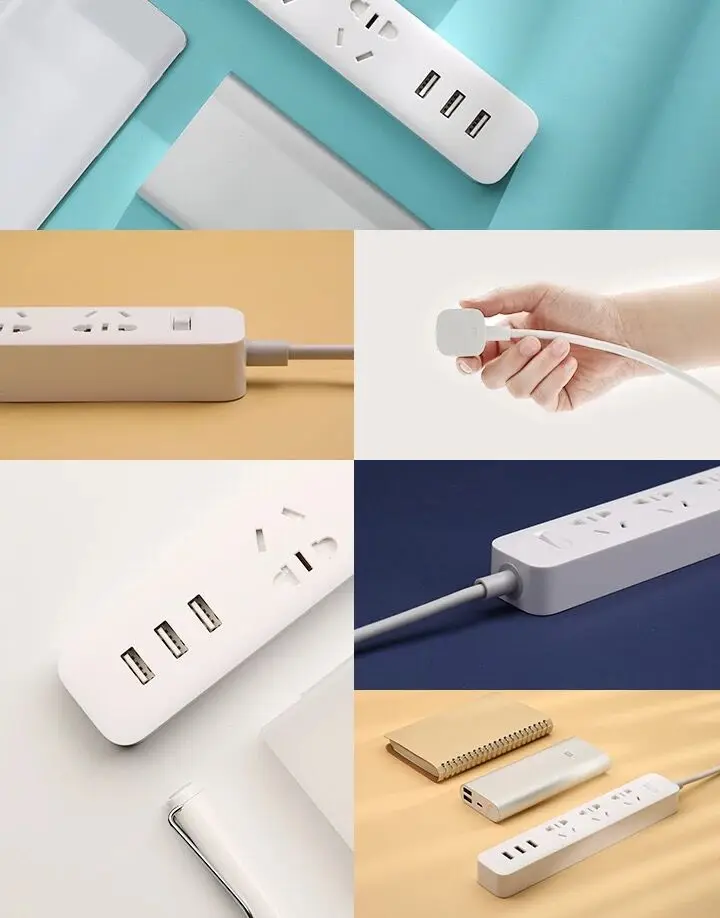Удлинитель Xiaomi Mijia с 3 розетками и USB-портами | Электроника