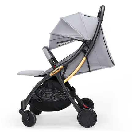 grey Портативная складная детская коляска, kinderwgen, откидывающийся в комплекте для новорожденных, Автоматическое Складывание, светильник для посадки на самолете - Цвет: grey