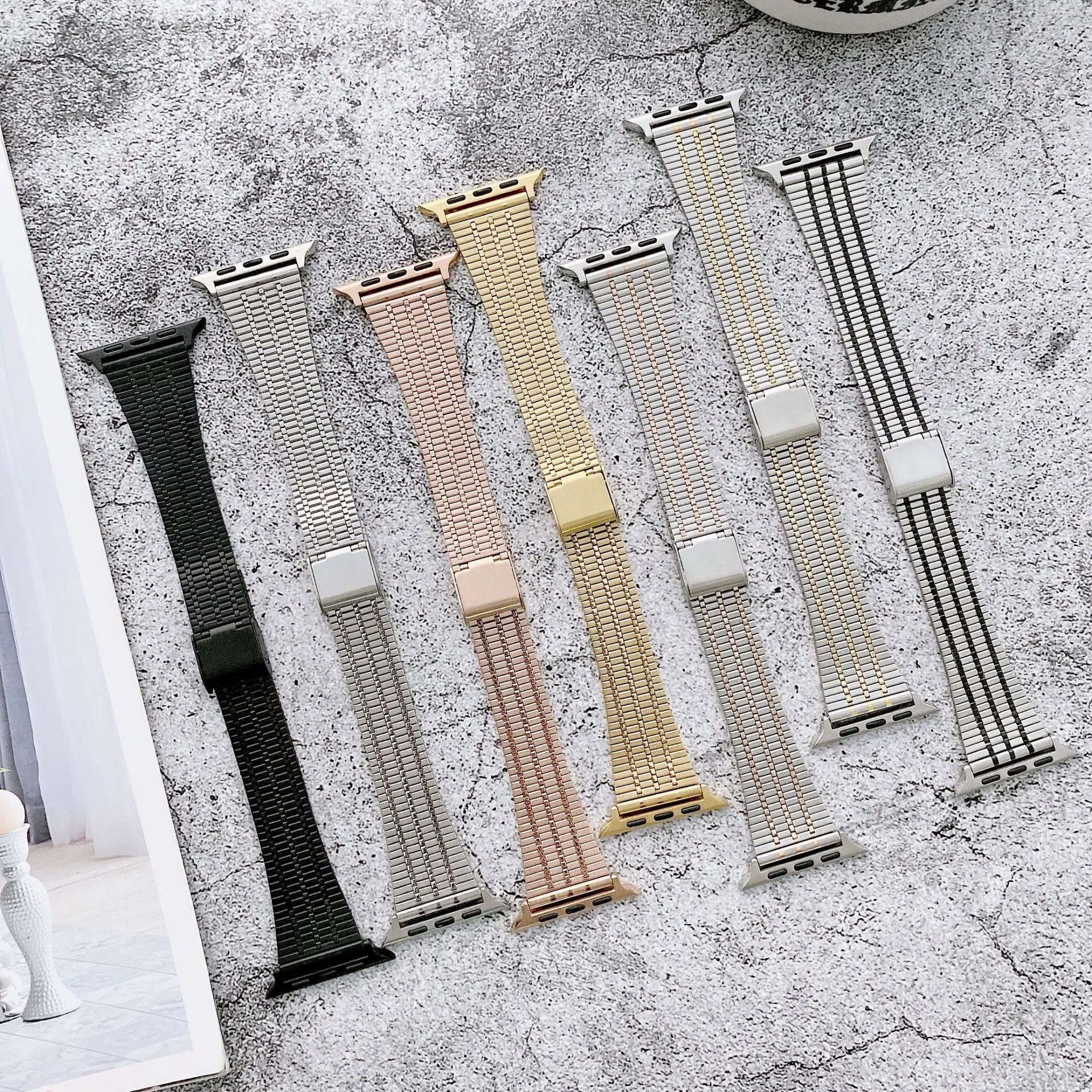 

for Apple color matching seven stainless steel small waist iwatch6 5 4 3 metal Newest 20Mm 22Mm Watch Watchband Bracelet Strap