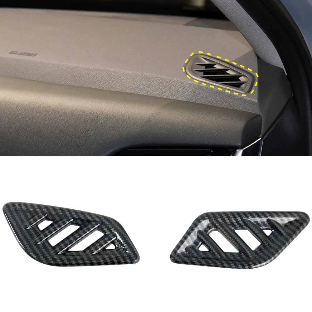 

For Nissan Rogue X-Trail T33 2021 2022 ABS Carbon Fiber Look Upper Air Vent Outlet Cover 2pcs LHD