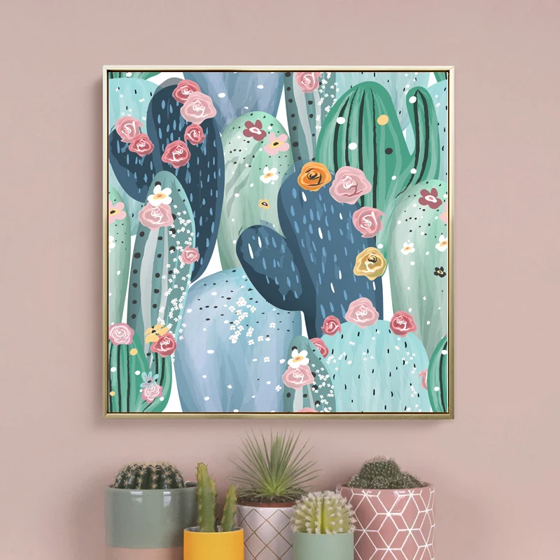 

Large Tropical Plant Posters And Prints Cactus Flower Wall Art Canvas Painting Pictures Minimalist Nordic Decoration Home