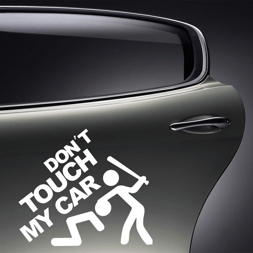 

Новая забавная Светоотражающая наклейка на машину с надписью «Don't Touch My Car», водонепроницаемая автомобильная наклейка из ПВХ белого цвета