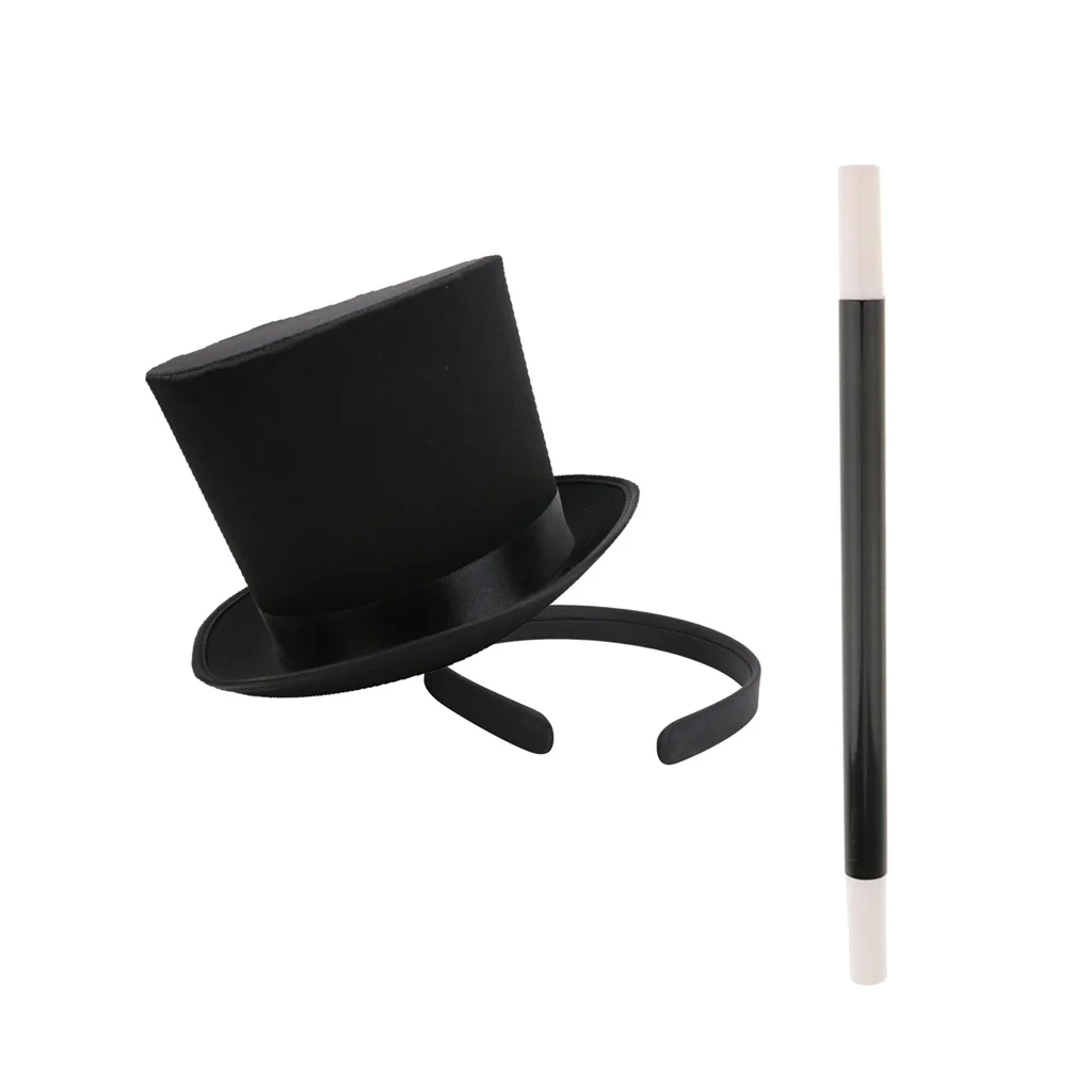 Черная ОП шляпа повязка на голову и волшебная палочка реквизит маг костюм