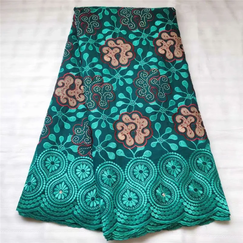 

2020 Swiss Voile Lace Embroidered African Lace Fabric With Stones/Beaded Swiss Voile Cotton Lace Fabric For Clothes