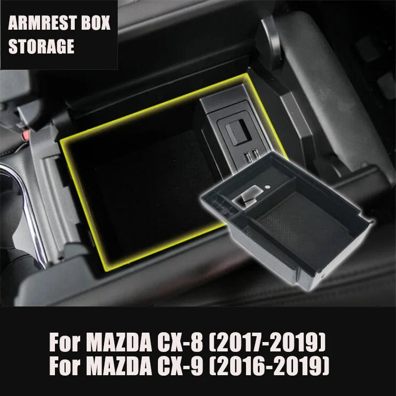Car Accessories Central Armrest Storage Box Console Tray Holder For MAZDA 3 AXELA /MAZDA 6 ATENZA CX-5 CX5 CX-8 CX8 CX-9 CX9 | Автомобили
