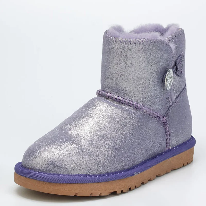 Purple as pic Лидер продаж; женские ботинки; теплые зимние ботинки; модные Нескользящие зимние ботинки из натуральной воловьей кожи; женские ботильоны; обувь - Цвет: Purple as pic