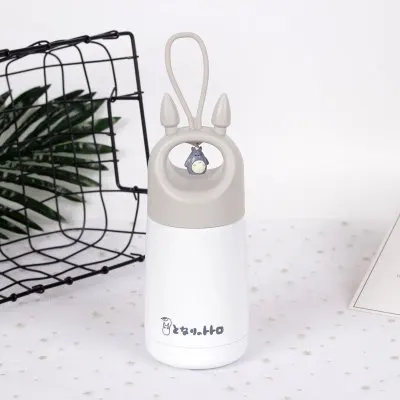 Totoro White 330 мл мультфильм термос чашка детская Милая бутылка для воды для девочек Нержавеющая сталь вакуумные, сохраняющие Тепло Кружка креативные подарки ко дню рождения - Цвет: Totoro White