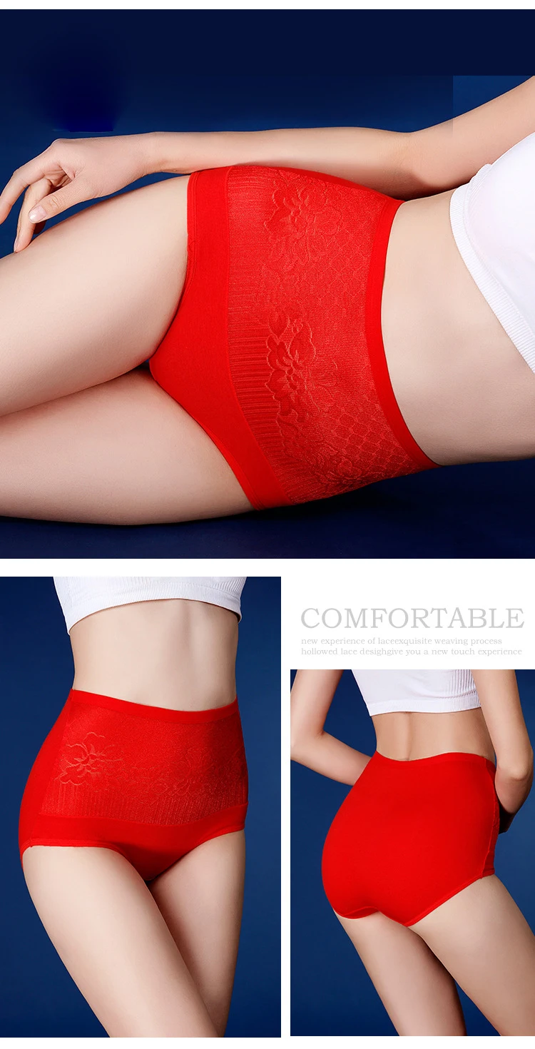 

3PCS/lot Women's PPanties High Waist Cotton Slimming Ladies Underwear Solid Seamless Briefs Sexy Breathable Girl Underpants