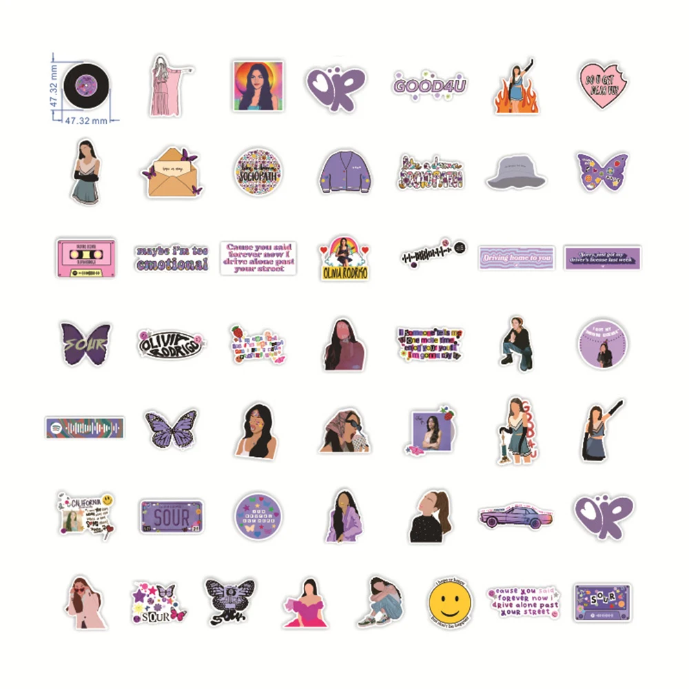 Pegatinas de cantante para ni&ntilde;os, adhesivos impermeables para pared de equipaje, motocicleta, port&aacute;til, guitarra, coche, bricolaje, 10/30/50 Uds.-2