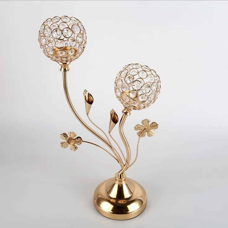 

crystal wedding table centerpieces candlesticks flower candle stand metal candle holders 2 heads candle crystal candle rack