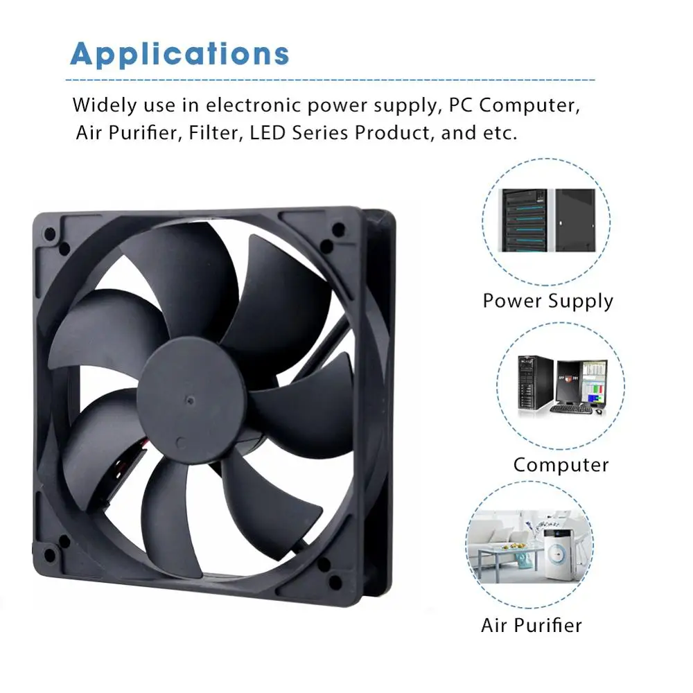 5v 12v 24v 48v 120mm 12025 sleeveball cooling fan 120x120x25mm fg pwm usb 2pin 3pin 4pin dc cooler fan for pc computer case free global shipping