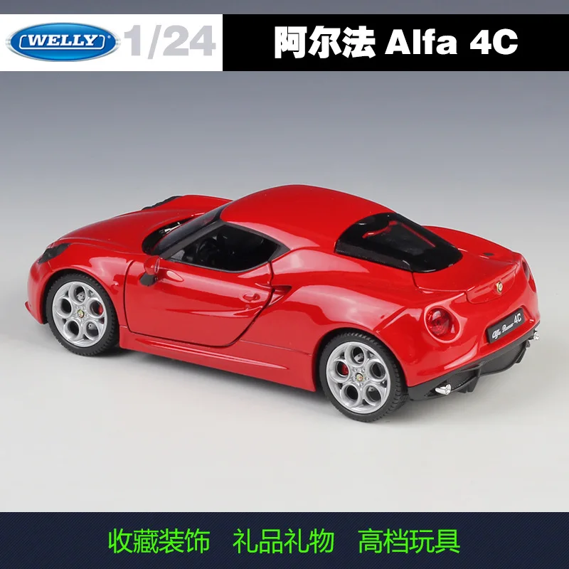Модель автомобиля Welly 1:24 Alfa 4C Roadster из сплава литой и игрушечный автомобиль