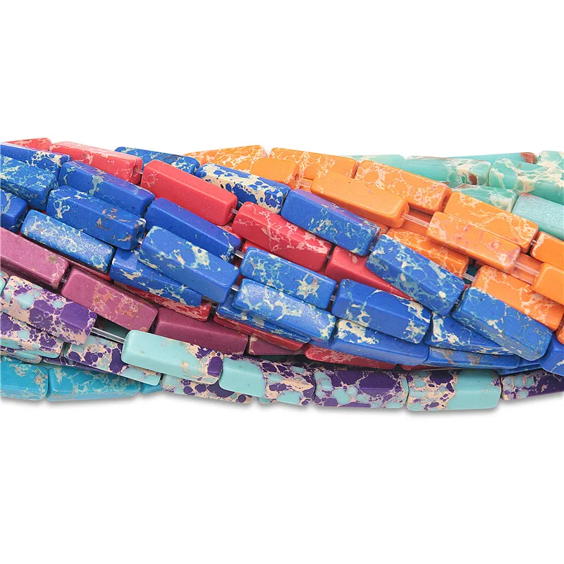 

Natural Stone Dyeing Beads Strand Long Rectangle Size 5*13MM X 39CM For Gemstone Handmade Jewelry