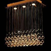 modern led rectangular k9 crystal chandeliers lighting for dining room bedroom living room ceiling lamp