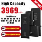 Аккумулятор для телефона большой емкости для Apple 5S 5 6S 6 7 8 Plus X SE Xr Xs Max, Сменный аккумулятор для iPhone 7, батареи с инструментами