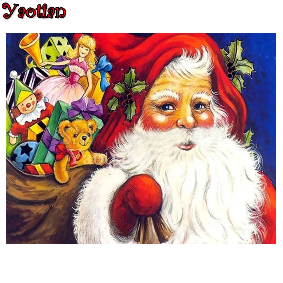 

Christmas Gift Santa Claus Diamond Painting 5D round Full Square Diamond Embroidery Mosaic Picture Of Rhinestone Handicraft