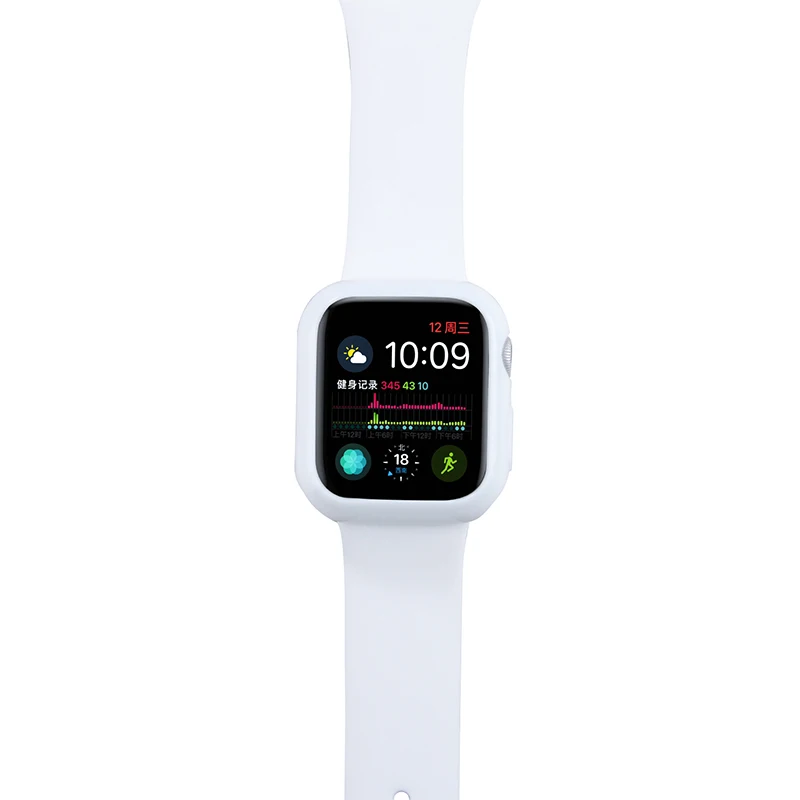 Мягкий силиконовый чехол накладка для Apple Watch полная защитная оболочка iWatch 4 40 мм 44
