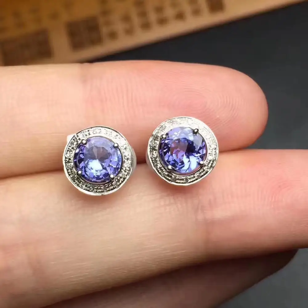 Модные серьги бесплатная доставка натуральные и настоящие anzanite из стерлингового