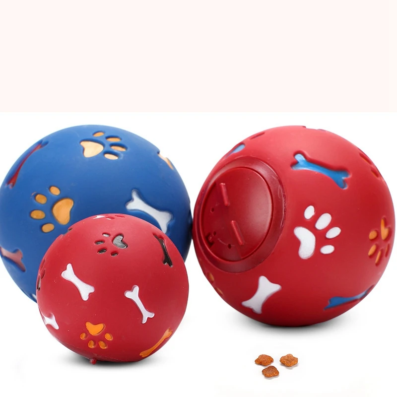 

Funny Pet Dog Chew Toys Nontoxic Bite Resistant Toy Ball for Pets Dogs Puppy Dog Chihuahua Food Treat Feeder Tooth Cleaning Ball