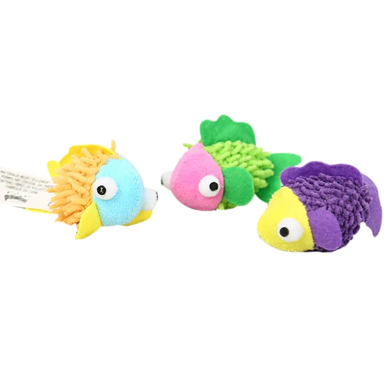 1pcs Cat Grinding Catnip Toys Funny Interactive Fabric Fluffy Fish Pet Kitten Chewing Toy Claws Thumb Bite Cats mint Teeth toys