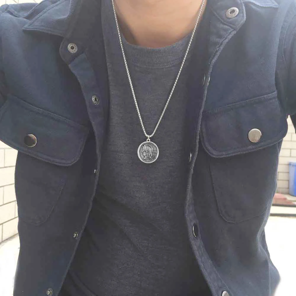 Ожерелье в римском стиле для мужчин и женщин винтажный медальон воина