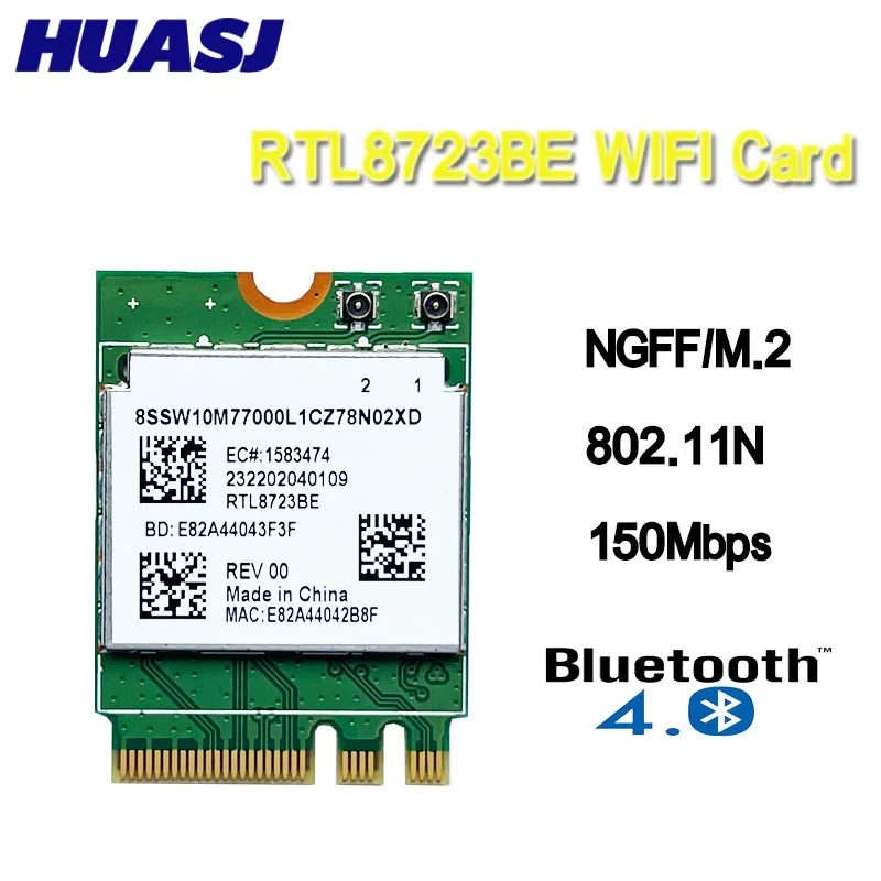 Интерфейс HUASJ RTL8723BE NGFF M.2 для Bluetooth 4 0 ноутбука DELL Acer Samsung беспроводная карта |
