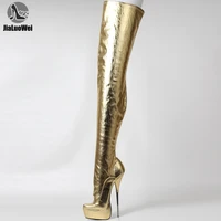 jialuowei sexy 22cm ballet high heel fetish thigh high boots size 36 44