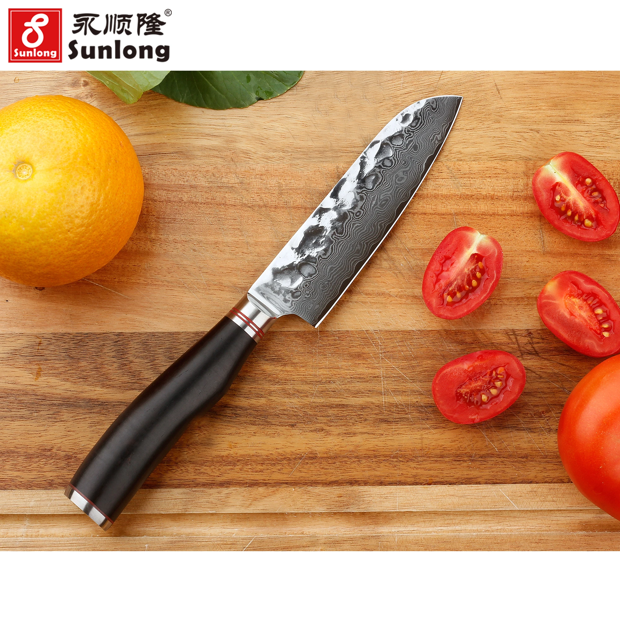 YOUSUNLONG Santoku нож 5 дюймов ножи для столовых приборов японский 67 слоев VG 10 вбитая