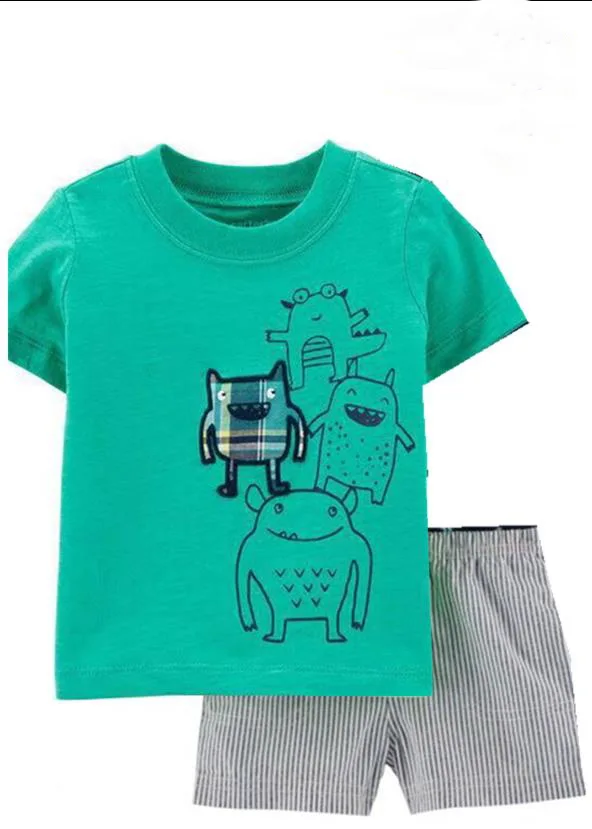 Пижама детская с коротким рукавом комплект одежды для сна мальчиков и девочек