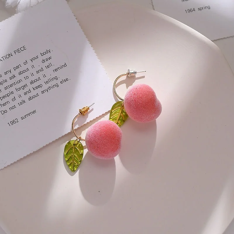

Peach Blossom Earrings Jewelry Femininity Mesh Simple Retro Earrings New 2021 Jewelry Women's Earrings
