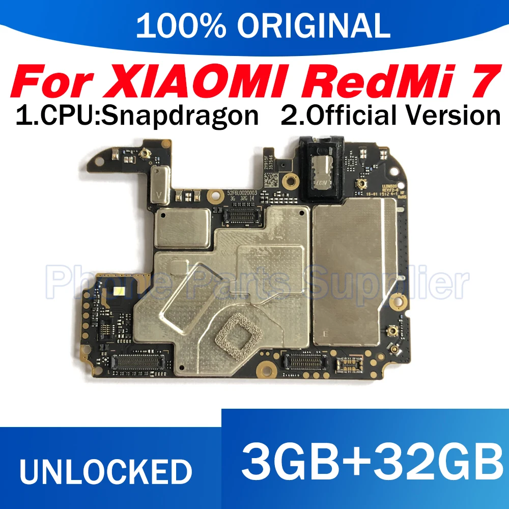 Материнская плата для RedMi 7 HongMi 100% разблокированная оригинальная 32 ГБ логическая |