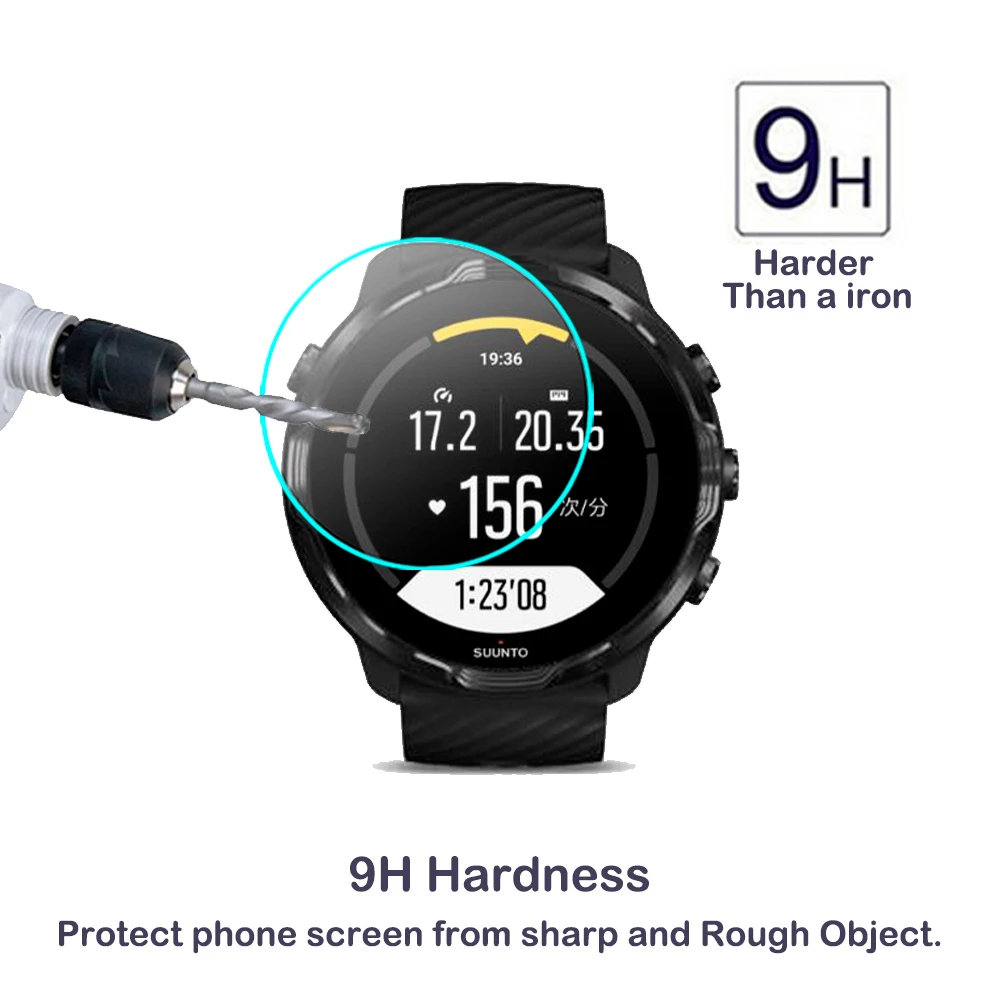 2pcs clear tempered glass for suunto 7 9 baro peak 5 3 fitness d5 dx smartwatch screen protector 2 5d 9h anti scratch hd glass free global shipping