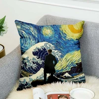 japanese famous paintings the great wave high grade decorative pillow case car home sofa cushion cover 3d digital print style 9